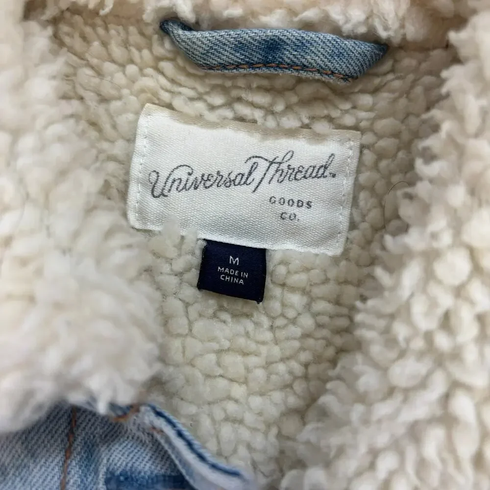 Universal Thread Sherpa Lined Trucker Denim Jacket M
